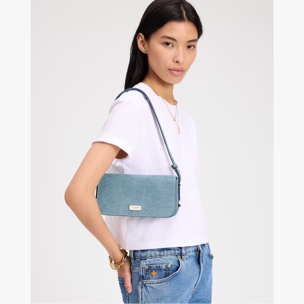 Kate Spade New York Liv Denim Suede Shoulder Bag - NWT
